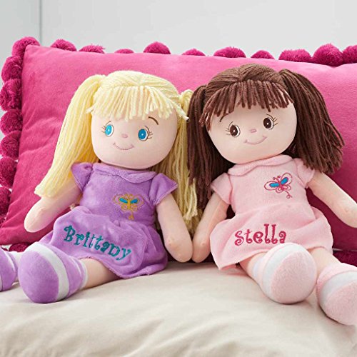 DIBSIES Personalized Butterfly Snuggle Doll - 15 Inch (Brunette - Brown Eyes)
