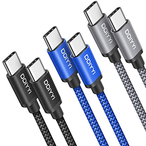 [6.6ft, 3-Pack] USB C to USB C Cable, C to C Type PD 60W/45W/30W/25W Fast Charging, USB Type C Charger Cable for iPhone 15 Pro Max Plus, Samsung Galaxy S23 S22, Pixel 7 6 Pro, MacBook, iPad Pro Mini