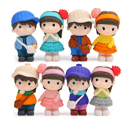 8 Pcs Cute Boys Girls Couple Figures Playset, Cake Toppers, Cake Decoration