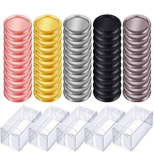 55 Pieces Discs Binding Ring Discs Discbound Plastic Expansion Discs Arc System Notebooks Planners with 5 Plastic Boxes