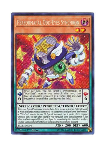YU-GI-OH! English Version BLLR-EN004 Performapal Odd-Eyes Synchron EM Oddays and Synchron (Secret Rare) 1st Edition
