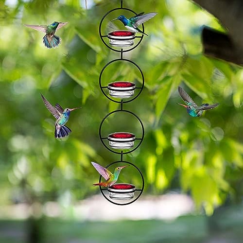 Metal Bird Feeder - Water Feeder Container Hanging Birds Feeder Outdoor Birds Feeder for Patio Yard Garden Balcony Outside Decoration,Durable Bird Viewing Feeder Gifts /120 (Color : 4pcs Set)