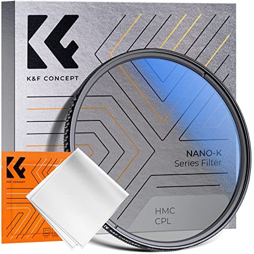 K&F Concept 62mm Circular Polarizer Filter Ultra-Slim 18 Multi-Coated Optical Glass Circular Polarizing Filter for Camera Lenses with Cleaning Cloth (K Series)