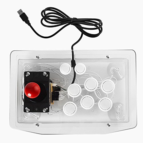 CoCocina Transparent Joystick Fighter Tower USB Computer Tv Box Arcade Game Controller Rocker