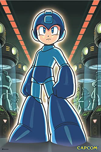 Mega Man Key Art Video Game Video Gamer Classic Retro Vintage 90s Gaming MegaMan Capcom Legacy Collection Megaman 11 Mega Man X Dr Wily Cool Wall Art Print Poster 24x36