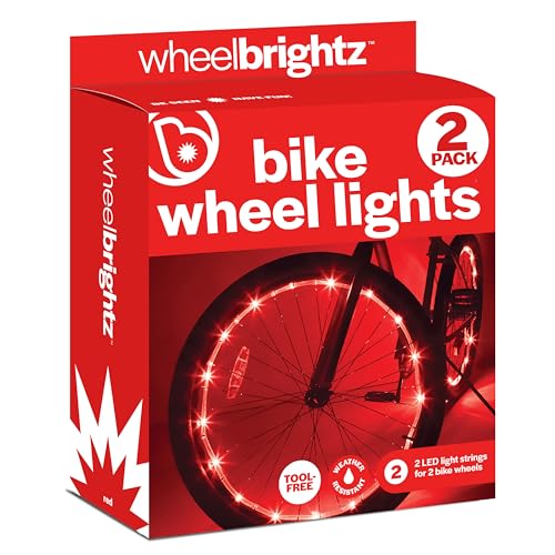 Brightz WheelBrightz Red Amber Bike Lights Kids Bike Wheel Lights for Night Riding Bike Lights for Wheels Bike Tire Lights Bicycle Wheel Lights Bike Lights for Night Riding Front and Back Bike Lights