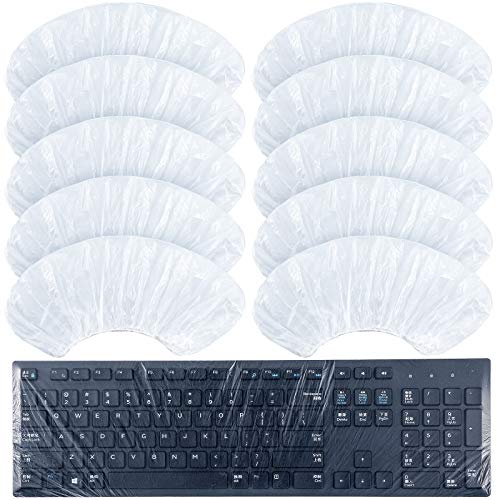Weewooday 30 Pcs Universal Keyboard Protector Cover Wipeable 0.025mm Disposable Keyboard Cover Fully Covered Waterproof Anti-Dust Keyboard Cover for Desktop Keyboard Barrier for Schools, Office