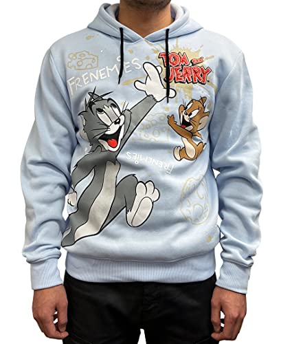 Southpole Men's Tom and Jerry Seam Seal Hoody, Light Blue