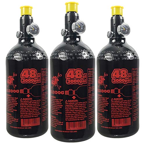 Maddog 48/3000 Aluminum Compressed Air HPA Paintball Tank with Regulator - Airgun Airsoft PCP - Fresh Hydro Date - Ships Empty - 3 Pack