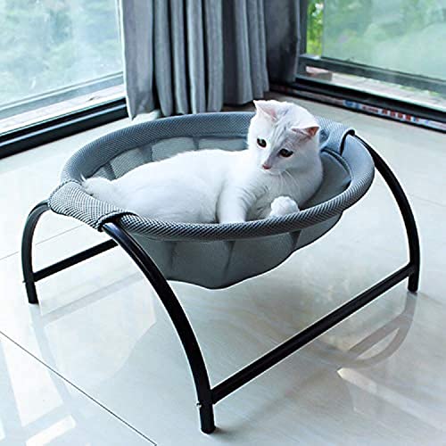 JUNSPOW Cat Bed Dog/Pet Hammock Bed Free-Standing Cat Sleeping Cat Supplies Pet Supplies Whole Wash Stable & Breathable Easy Assembly Indoors Outdoors, 16.9 in x 16.9 in x 9.5 in