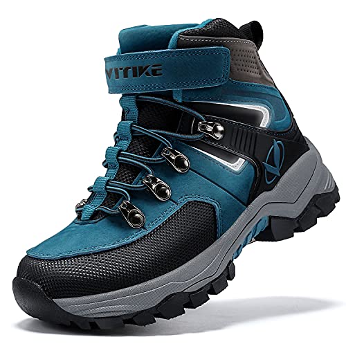 Littleplum Boys Snow Boots Winter Waterproof Antiskid Boots Hiking Outdoor Shoes for Kids(/Little Kid/Big Kid) Blue Big Kid Size 5.5