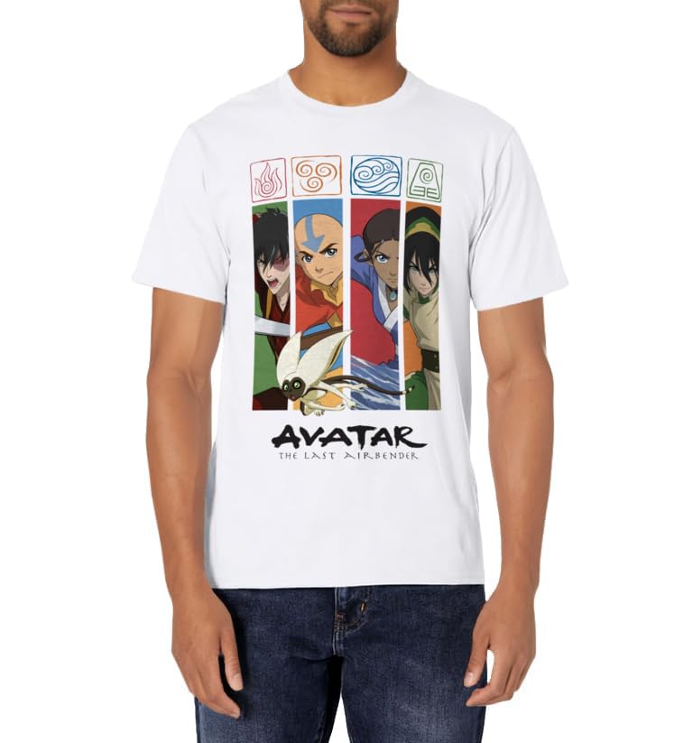 Avatar: The Last Airbender Four Elements Benders Box Panels T-Shirt