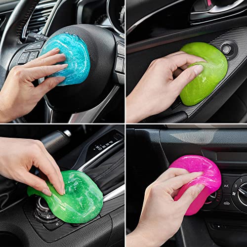 FiveJoy Car Cleaning Gels, 4-Pack Universal Auto Detailing Tools Car Interior Cleaner Putty, Dust Cleaning Mud for PC Tablet Laptop Keyboard, Camera, Printers, Calculator - 320g (2.8oz/pcs)
