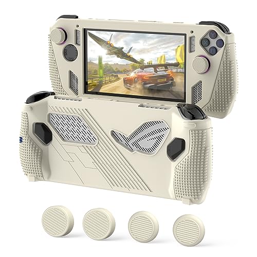 WOOPIT Silicone Case Compatible ASUS Rog Ally Gaming Handheld Console Protector,Anti-Scratch Drop-Proof Non-Slip Full Protective Rog Ally Case with 2 Pair Thumb Grips