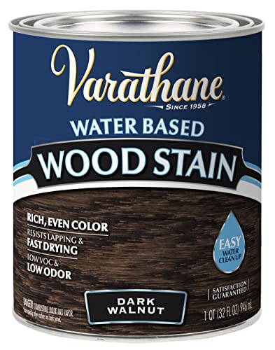 Varathane 381119 Water Based Wood Stain, Quart, Dark Walnut