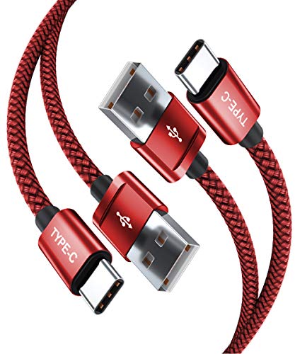 Basesailor USB Type C Charger Cable 6.6FT 2 Pack,Nylon Charging Power Cord for Samsung Galaxy S24 S10E S23 S21 S22,Moto Z3 Z4 G7 G8 G9 Play Power G Pro Fast Stylus,Motorola Razr Edge One 5G,Steam Deck