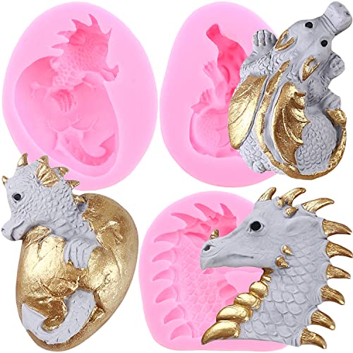 Mujiang Dragon Silicone Fondant Molds For Chocolate Candy Sugar Gumpaste Cake Decorating Set Of 3