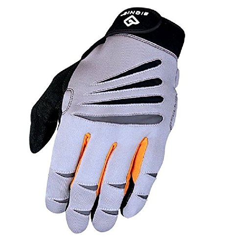 BIONIC Men's Cross-Training Full Finger Gloves, Gray/Orange, Large