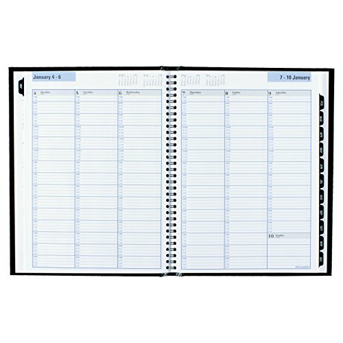 DayMinder G520H00 Hardcover Weekly Appointment Book, 8 x 11, Black, 2016