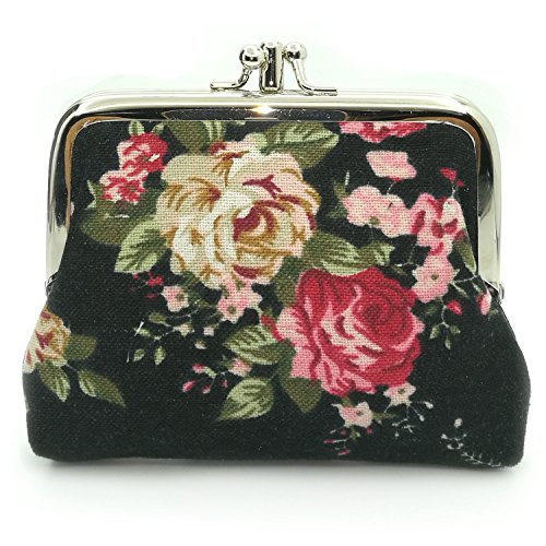Sanxiner Cute Floral Buckle Coin Purses Vintage Pouch Kiss-lock Change Purse Wallets