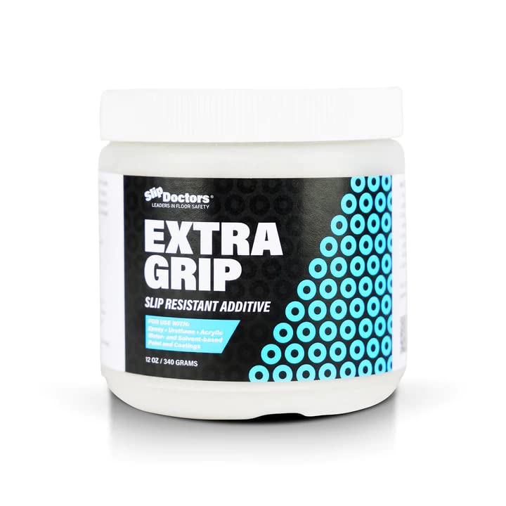 Non-Slip Paint Additive for Color Epoxy, Urethane, & Acrylic Paint - Extra Grip Anti-Skid Grit Additive Drastically Increase The Slip Resistance of Coatings (12 OZ)