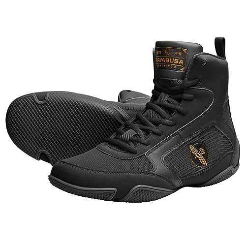 Hayabusa Pro Boxing Shoes for Men & Women - Black, 10 Men/11.5 Women