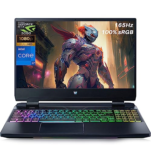 acer Predator Helios 300 Gaming Laptop, 15.6 inch FHD IPS 165Hz Display, 14 Core Intel Core i7-12700H, NVIDIA GeForce RTX 3060, 64GB DDR5 RAM, 2TB SSD, Windows 11 Home