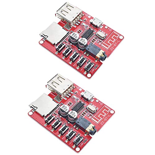 HiLetgo 2pcs MP3 Bluetooth Decoder Board Lossless Car Speaker Audio Amplifier Board Modified Bluetooth 4.1 Circuit Stereo Receiver Module5V