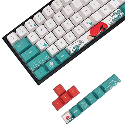 SDYZ Custom Keycaps-Keycaps 60 Percent, Suitable for GK61/GK64/RK61/Anne/GH60 /ALT61 Mechanical Keyboards, 71 Key Set, OEM Profile PBT Keycaps (Coral Sea Keycaps)
