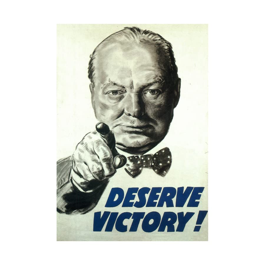 Artery8 Vintage Ad WWII Deserve Victory Churchill UK Poster Unframed Art Print Wall Decor 12x16 inch