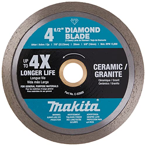 Makita E-02668 4-1/2' Diamond Blade, Continuous Rim, General Purpose