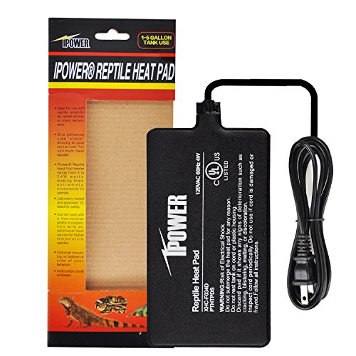 iPower Reptile Heat Pad 4X7 Inch 4W Under Tank Terrarium Warmer Heating Mat for Turtle, Lizard, Frog, Snake, Reptile, and Other Small Animals