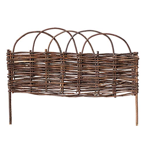 Natural Woven Willow Edging Garden Picket Fence Yard Lattices Border for Flower Bed Patio Garden