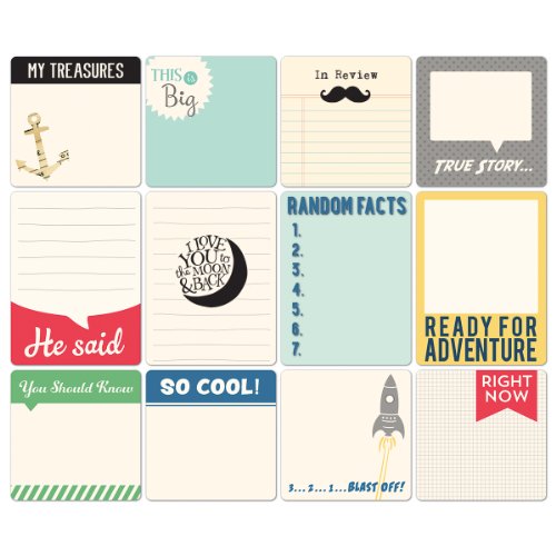 October Afternoon Daily Flash All Boy Cardstock Die Cuts, Memory Cards, 12-Pack