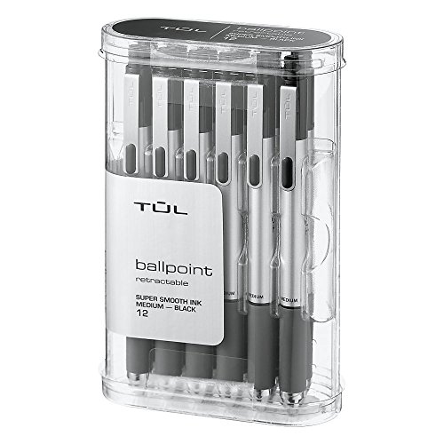 TUL BP3 Ballpoint Retractable Medium 1.0mm, Black, 12pk