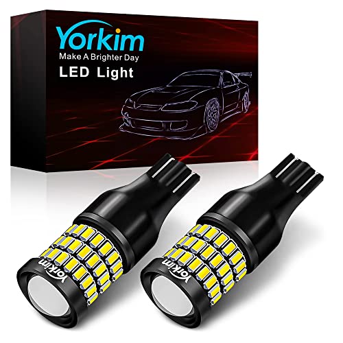 Yorkim 921 LED Bulb 912 Led Reverse Light Super Bright 3014 3030 58-SMD Chipsets Error Free, 921 led backup lights T15 LED Bulb 906 904 902 W16W 921 912 Reverse Lights, 6500K White, Pack of 2