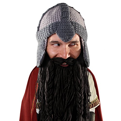 Beard Head Barbarian Dwarf Warrior - Original Handmade Knit Helmet and Removable Beard