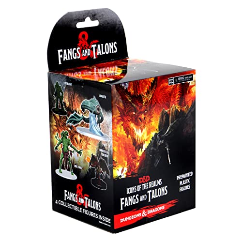 WizKids D&D Icons of The Realms Miniatures: Fangs and Talons Individual Booster, Black