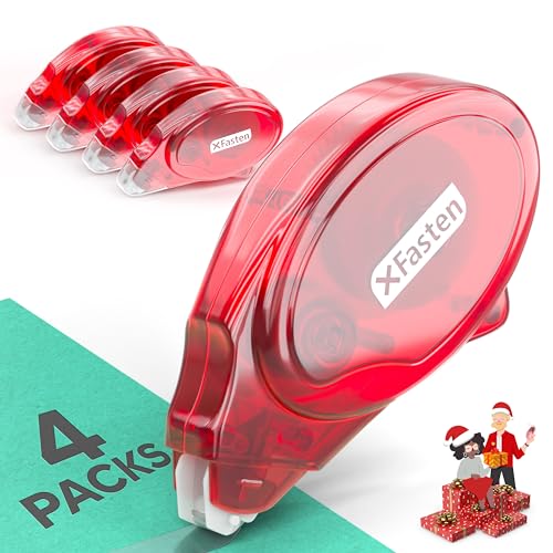XFasten Adhesive Roller for Scrapbooking, 8mm x 30ft 4-Pack Double Sided Glue Tape Roller, Scrapbook Supplies for Adults, Photo Tape for Scrapbooking