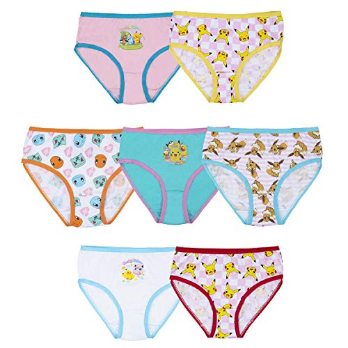 Pokemon girls Pokemon 7pk Girl Briefs Panty Panties, 1 pieces, Asst, 8 US