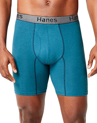 Hanes Men's Underwear Boxer Briefs Pack, Moisture-Wicking Stretch Cotton Boxer Briefs, Boxer Briefs, 3-Pack
