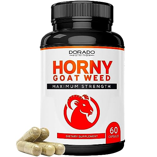 Horny Goat Weed For Men and Women - [Maximum Strength 1590mg] - Maca, Ginseng, L-Arginine, Tribulus - Premium Hornygoatweed For Men - Icariin Epimedium For Men - 3rd Party Tested - USA Made - 60 Count