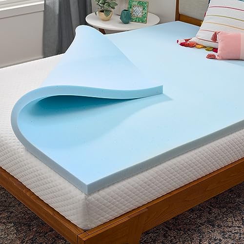Linenspa 3 Inch Gel Infused Memory Foam Mattress Topper – Cooling Mattress Pad – Ventilated and Breathable – CertiPUR Certified - Queen
