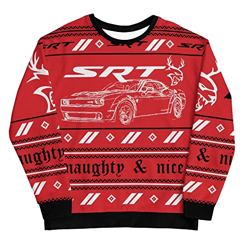 Dodge Naughty Nice Unisex Crew Neck Sweatshirt White