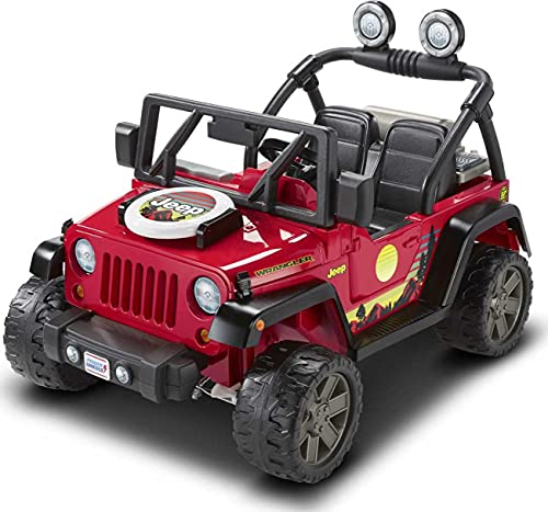 Fisher-Price Power Wheels BBQ Fun Jeep Wrangler, 12V battery-powered ride-on vehicle for preschool kids ages 3-7 years