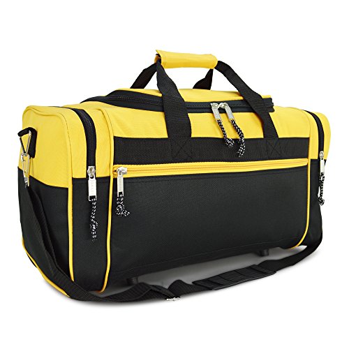 DALIX 21' Blank Sports Duffle Bag Gym Bag Travel Duffel with Adjustable Strap in Gold