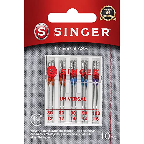 SINGER Machine Needle, 10-Count, Size 11, 14, 16 10/Pkg, 10 Count