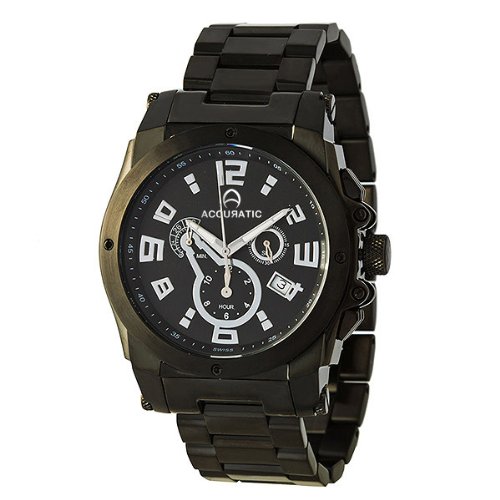 Accuratic Exquisite Men's Stainless Steel Wrist Watch with Swiss Ronda 5030 Chrono Movement