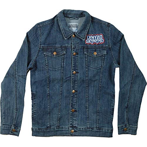 Lynyrd Skynyrd Men's Biker Patch Denim Jacket Denim Jacket X-Large Denim