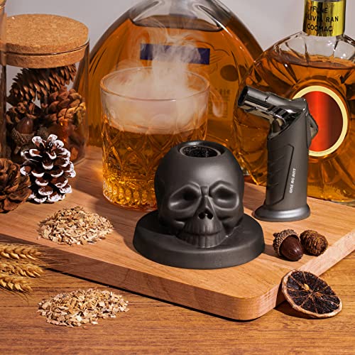 Cocktail Smoker Kit with Torch - 4 Flavors Wood Chips for Whiskey & Bourbon - Whiskey Smoker Kit for Drink - Smoked Infuser Gifts for Whiskey Lovers, Men, Dad, Fathers, Husband (No Butane)